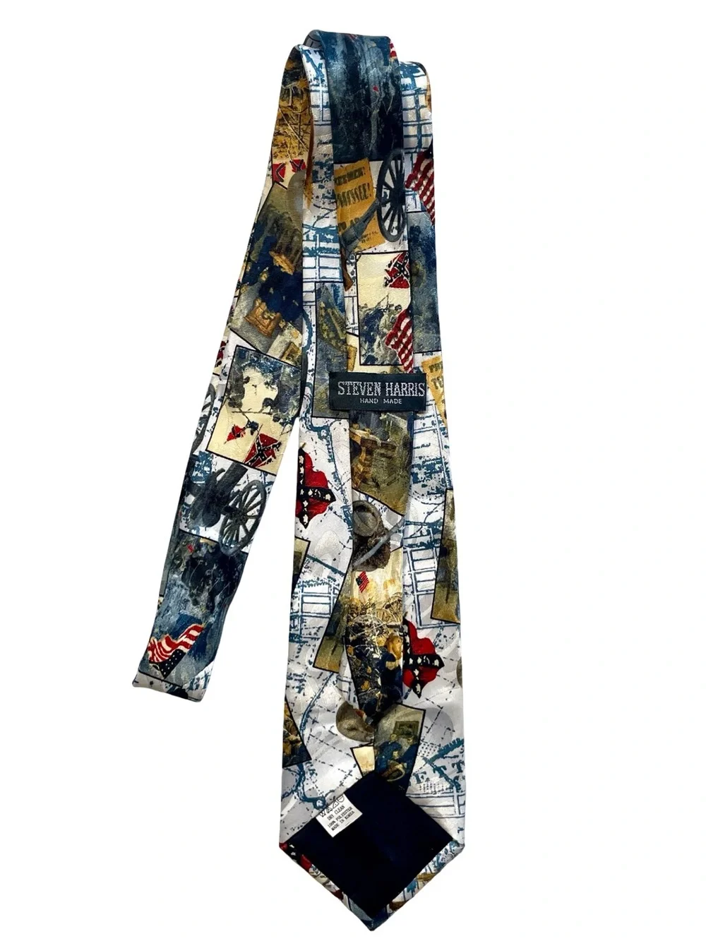 Steven Harris Handmade Civil War Historical Collage Novelty Necktie